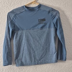 Under Armour Boy's Heatgear Steel Blue Long Sleeve Tee
